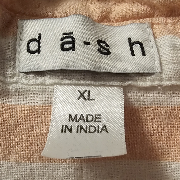 Dash. Women's Pink and White Striped Tie Front Shirt. Size XL. Cotton. - Picture 4 of 5